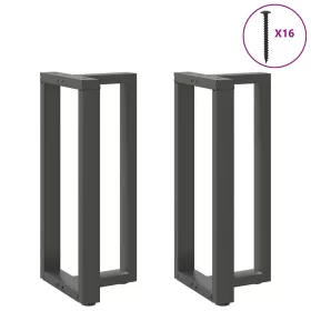    2 db antracitszürke T-alakú acél bárasztalláb 40x35x(90-91) cm