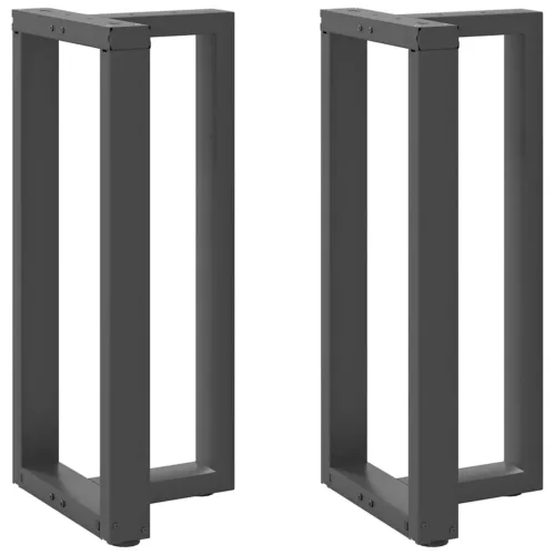  2 db antracitszürke T-alakú acél bárasztalláb 40x35x(90-91) cm
