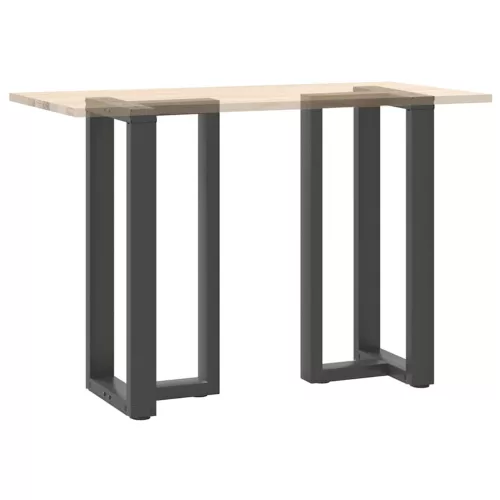  2 db antracitszürke T-alakú acél bárasztalláb 40x35x(90-91) cm