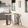  2 db fekete, T-alakú acél bárasztalláb 40x35x(90-91) cm