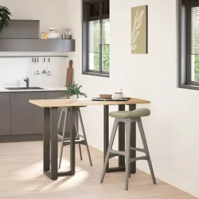  2 db fekete, T-alakú acél bárasztalláb 40x35x(90-91) cm