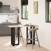  2 db fekete, T-alakú acél bárasztalláb 50x35x(90-91) cm
