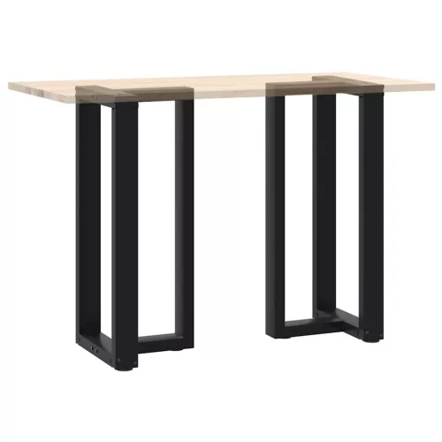  2 db fekete, T-alakú acél bárasztalláb 50x35x(90-91) cm