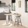  2 db T-alakú bárasztalláb, fehér, 50x35x(90-91) cm, acél
