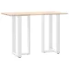  2 db T-alakú bárasztalláb, fehér, 50x35x(90-91) cm, acél