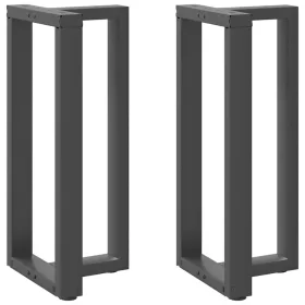    2 db antracitszürke T-alakú acél bárasztalláb 50x35x(90-91) cm