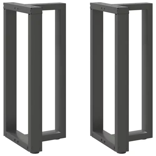  2 db antracitszürke T-alakú acél bárasztalláb 50x35x(90-91) cm