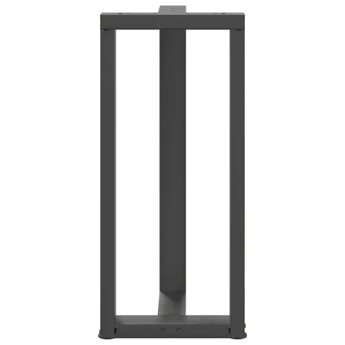  2 db antracitszürke T-alakú acél bárasztalláb 50x35x(90-91) cm