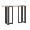  2 db antracitszürke T-alakú acél bárasztalláb 50x35x(90-91) cm