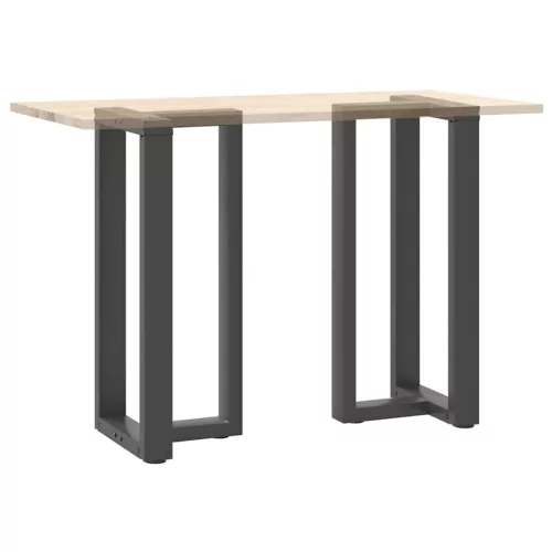  2 db antracitszürke T-alakú acél bárasztalláb 50x35x(90-91) cm