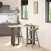  2 db fekete, T-alakú acél bárasztalláb 50x35x(90-91) cm