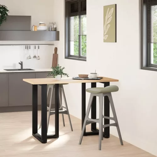  2 db fekete, T-alakú acél bárasztalláb 60x35x(90-91) cm