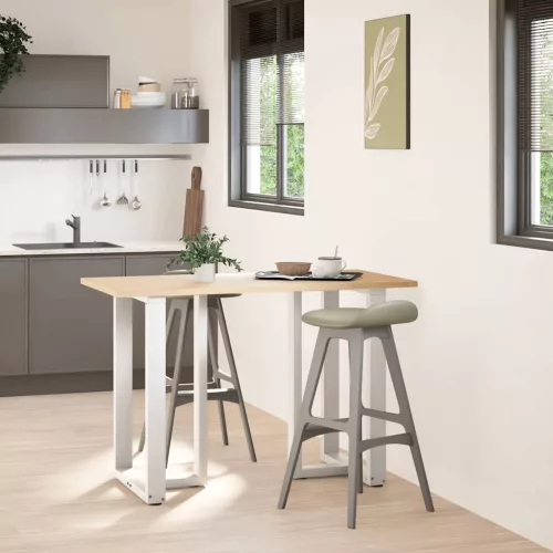  2 db T-alakú bárasztalláb, fehér, 60x35x(90-91) cm, acél