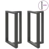  2 db antracitszürke T-alakú acél bárasztalláb 60x35x(90-91) cm