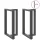  2 db antracitszürke T-alakú acél bárasztalláb 60x35x(90-91) cm