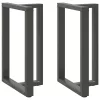  2 db antracitszürke T-alakú acél bárasztalláb 60x35x(90-91) cm