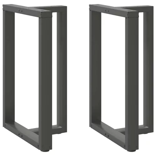  2 db antracitszürke T-alakú acél bárasztalláb 60x35x(90-91) cm