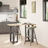  2 db antracitszürke T-alakú acél bárasztalláb 60x35x(90-91) cm