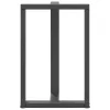  2 db antracitszürke T-alakú acél bárasztalláb 60x35x(90-91) cm