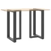 2 db antracitszürke T-alakú acél bárasztalláb 60x35x(90-91) cm