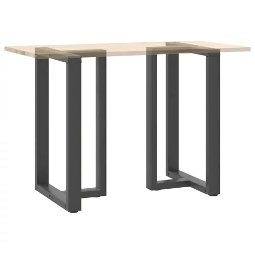  2 db antracitszürke T-alakú acél bárasztalláb 60x35x(90-91) cm