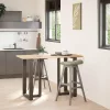  2 db fekete, T-alakú acél bárasztalláb 60x35x(90-91) cm