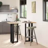  2 db fekete, T-alakú acél bárasztalláb 40x35x(100-101) cm