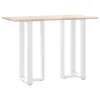  2 db T-alakú bárasztalláb, fehér, 40x35x(100-101) cm, acél