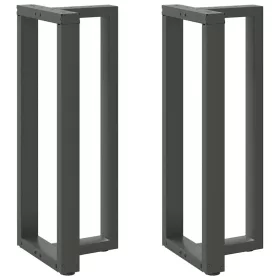    2 db antracitszürke T-alakú acél bárasztalláb 40x35x(100-101) cm