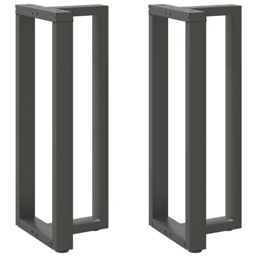  2 db antracitszürke T-alakú acél bárasztalláb 40x35x(100-101) cm