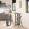  2 db antracitszürke T-alakú acél bárasztalláb 40x35x(100-101) cm