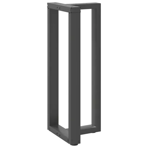  2 db antracitszürke T-alakú acél bárasztalláb 40x35x(100-101) cm