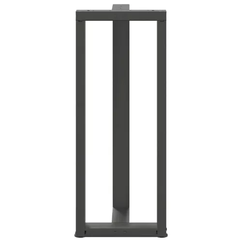  2 db antracitszürke T-alakú acél bárasztalláb 40x35x(100-101) cm