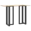  2 db antracitszürke T-alakú acél bárasztalláb 40x35x(100-101) cm