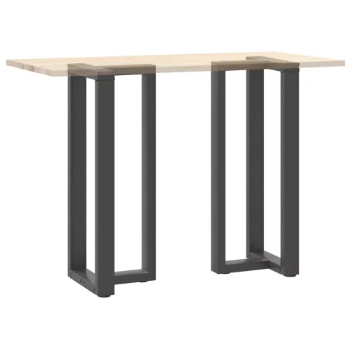  2 db antracitszürke T-alakú acél bárasztalláb 40x35x(100-101) cm