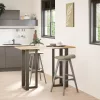  2 db fekete, T-alakú acél bárasztalláb 40x35x(100-101) cm
