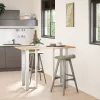  2 db fehér, T-alakú acél bárasztalláb 50x35x(100-101) cm