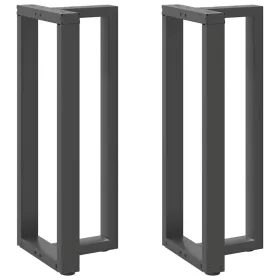    2 db antracitszürke T-alakú acél bárasztalláb 50x35x(100-101) cm