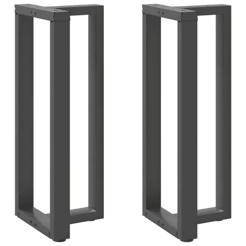  2 db antracitszürke T-alakú acél bárasztalláb 50x35x(100-101) cm
