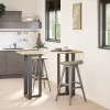  2 db antracitszürke T-alakú acél bárasztalláb 50x35x(100-101) cm