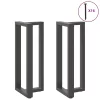  2 db antracitszürke T-alakú acél bárasztalláb 50x35x(100-101) cm