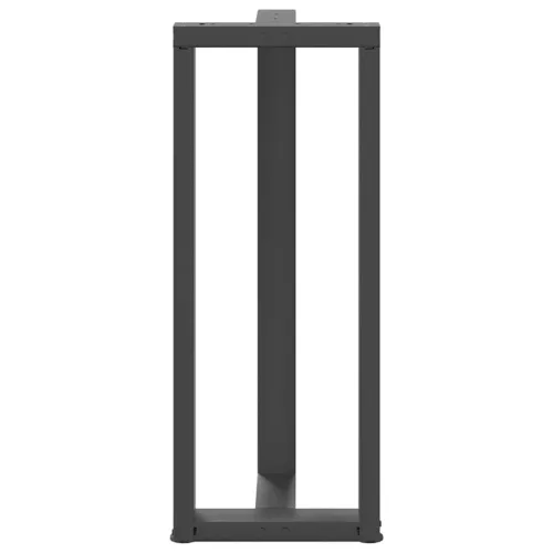  2 db antracitszürke T-alakú acél bárasztalláb 50x35x(100-101) cm