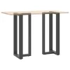 2 db antracitszürke T-alakú acél bárasztalláb 50x35x(100-101) cm