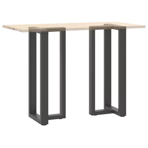  2 db antracitszürke T-alakú acél bárasztalláb 50x35x(100-101) cm