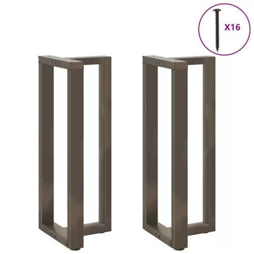  2 db fekete, T-alakú acél bárasztalláb 50x35x(100-101) cm