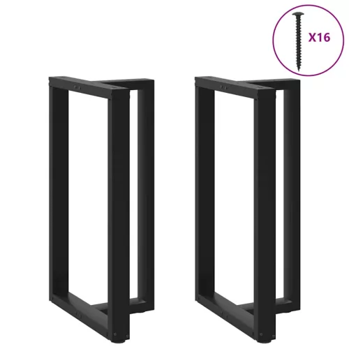  2 db fekete, T-alakú acél bárasztalláb 60x35x(100-101) cm