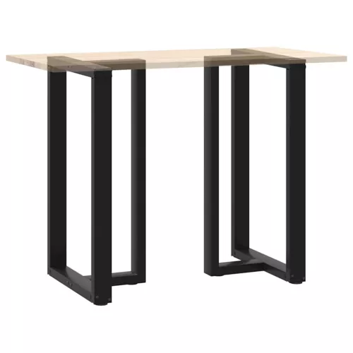  2 db fekete, T-alakú acél bárasztalláb 60x35x(100-101) cm