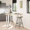  2 db fehér, T-alakú acél bárasztalláb 60x35x(100-101) cm