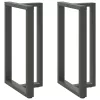  2 db antracitszürke T-alakú acél bárasztalláb 60x35x(100-101) cm