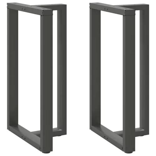  2 db antracitszürke T-alakú acél bárasztalláb 60x35x(100-101) cm